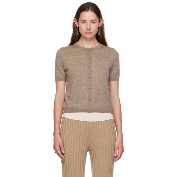  Lisa Yang Taupe Cashmere Cardigan 