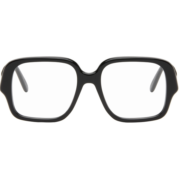  Loewe Black Large Square Text Logo Glasses 