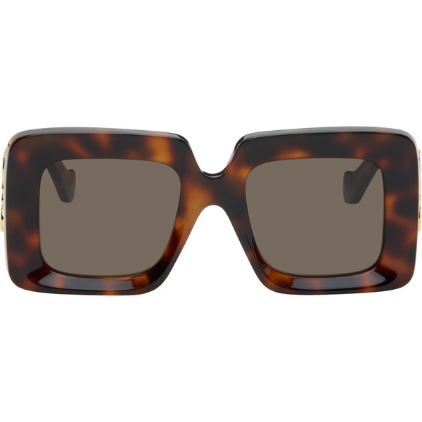  Loewe Brown Beveled Square Maxi Anagram Sunglasses 