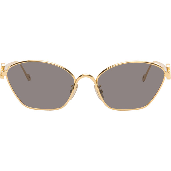  Loewe Gold Anagram Hexagonal Sunglasses 