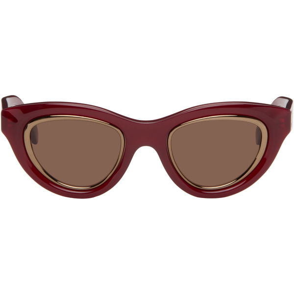  Loewe Red Mini Anagram Cateye Sunglasses 
