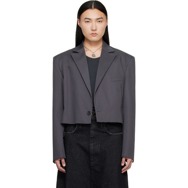  Lu'u Dan Gray Slashed Blazer 