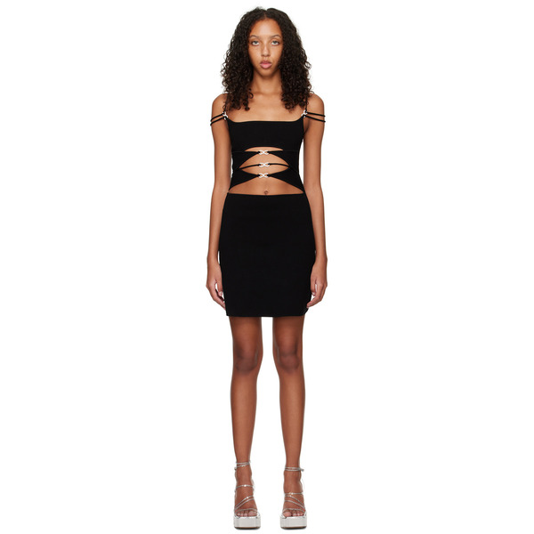  Mach & Mach Black Matilde Minidress 