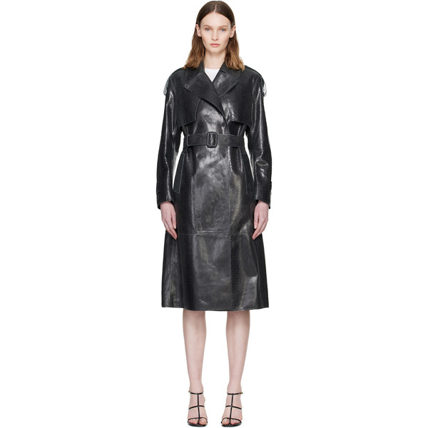  Mackage Black Carmela-snk Snake Pattern Leather Coat 