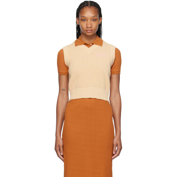  Maison Kitsuné Yellow Handwriting Vest 