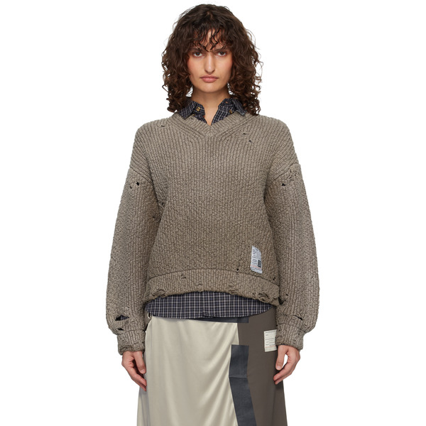  Maison Mihara Yasuhiro Brown Sun Faded Like Knit Sweater 