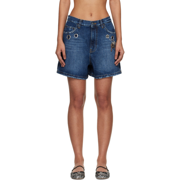  Marc Jacobs Blue Grommet Denim Shorts 