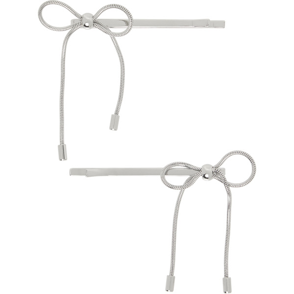  Marland Backus Silver Bow Hair Pins Set 