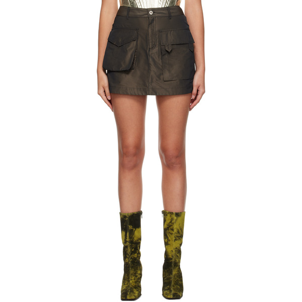  Marques Almeida Brown Patch Pocket Miniskirt 
