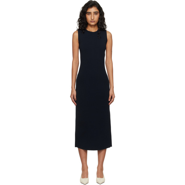  Max Mara Navy Mxpangus Knitted Maxi Dress 
