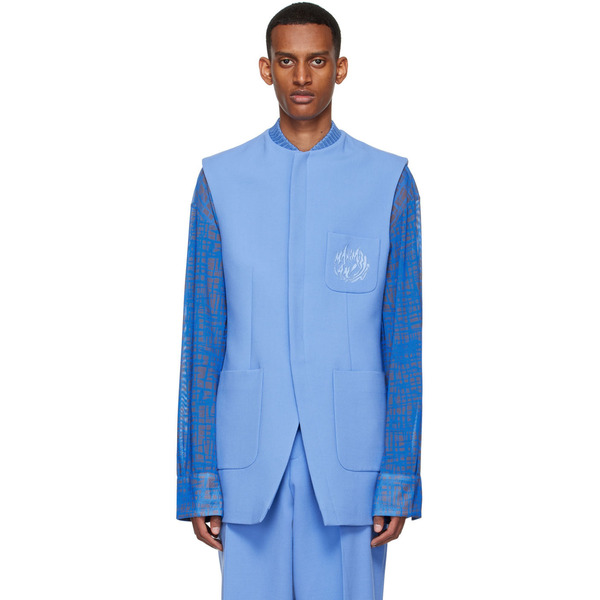  Maximilian Davis Blue Polyester Vest 