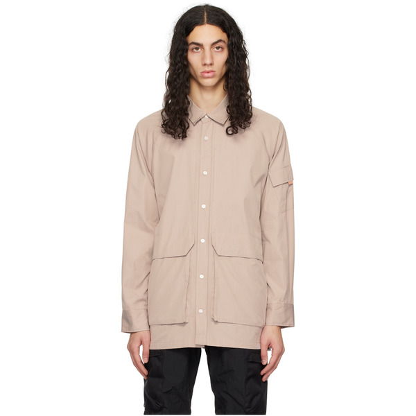  Meanswhile Tan Trinity Cloth Overlap Shirt 