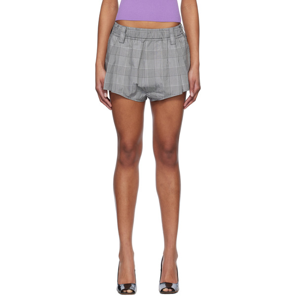  Meryll Rogge Black & White Drawstring Micro Shorts 