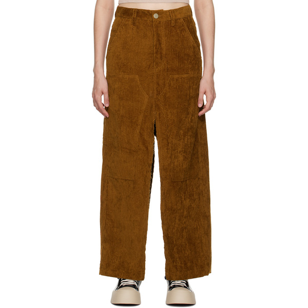  Meryll Rogge Brown Vented Midi Skirt 
