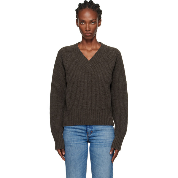  Mfpen Brown Plaza V-neck Sweater 
