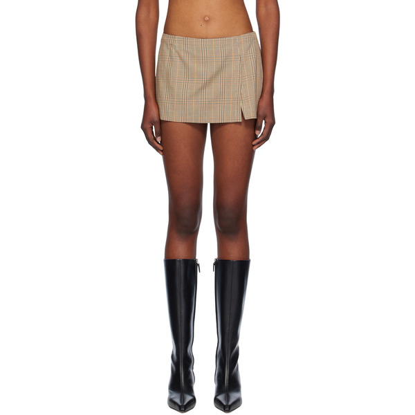  Miaou Brown Micro Miniskirt 