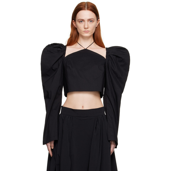  Minjukim Black Butterfly Blouse 