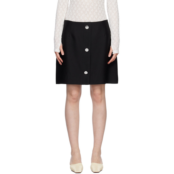  Minjukim Black Button Miniskirt 