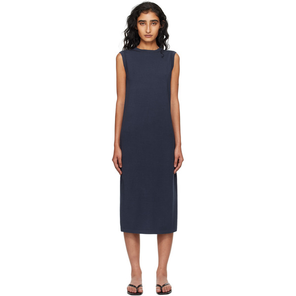  Mm By Max Mara Navy Aulla Midi Dress 