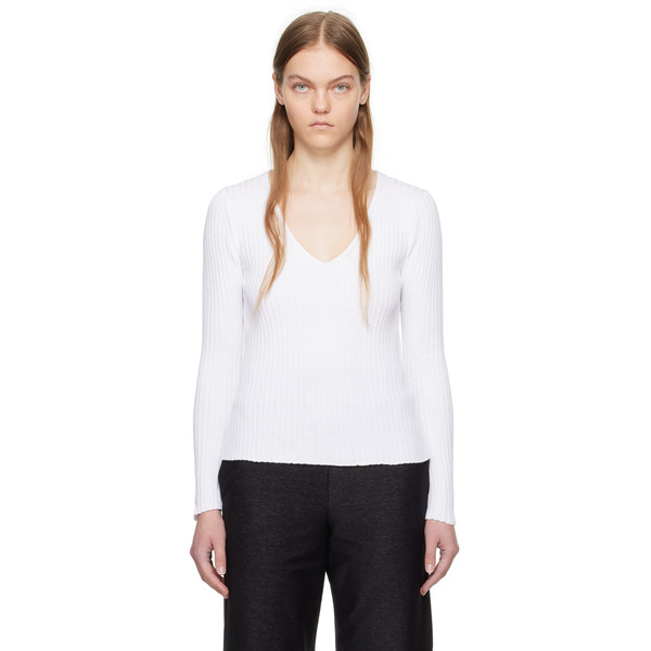  Mm By Max Mara White Calcio Sweater 