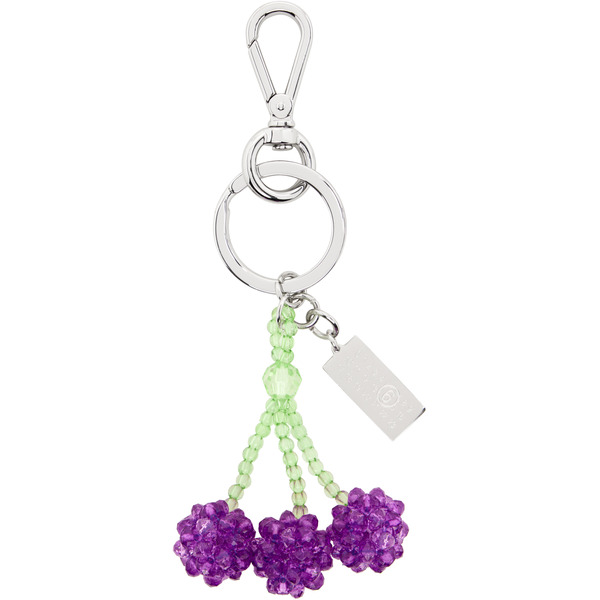  Mm6 Maison Margiela Purple Cherry Beaded Numeric Keychain 