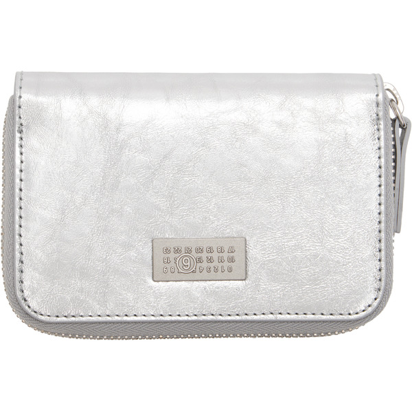  Mm6 Maison Margiela Silver Numeric Leather Zip Wallet 