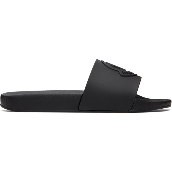  Moncler Black Basile Rubber Pool Slides 