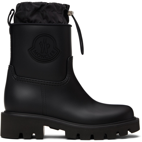  Moncler Black Kickstream Rain Boots 