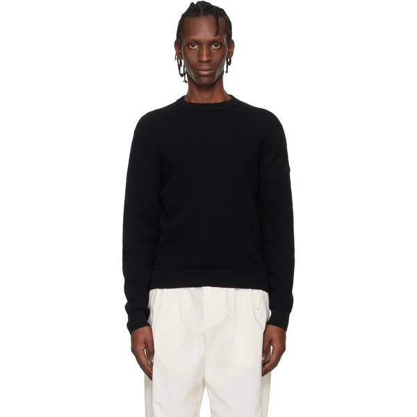 Moncler Black Matt Crewneck Sweater 