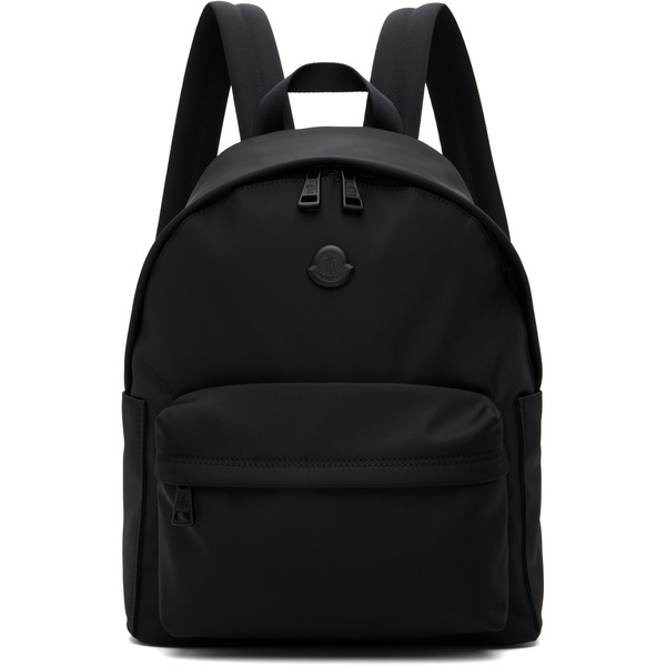  Moncler Black New Pierrick Metal Logo Backpack 