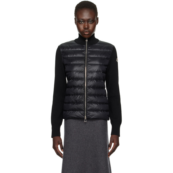  Moncler Black Padded Wool Down Jacket 