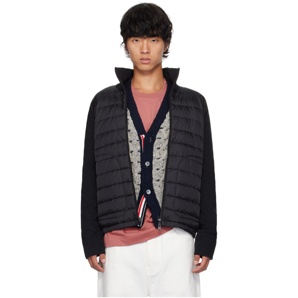  Moncler Black Quilted Down Cardigan 