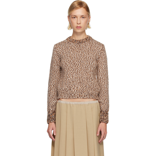  Moncler Brown Mouliné Wool Sweater 
