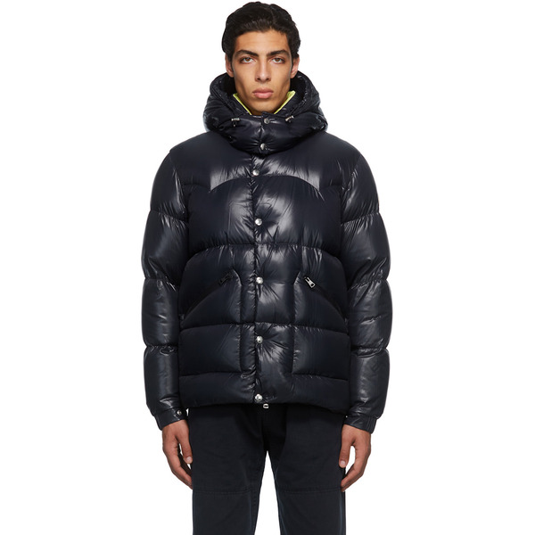  Moncler Navy Logo Down Jacket 