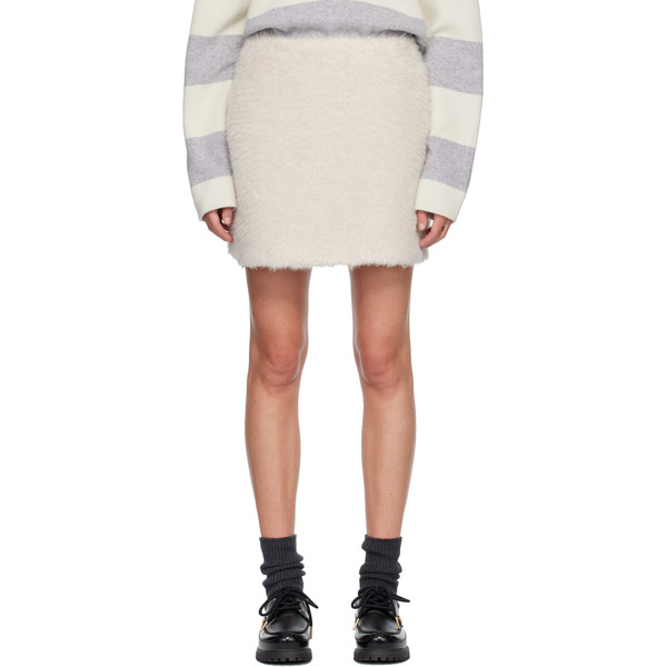  Moncler Off-white Teddy Miniskirt 