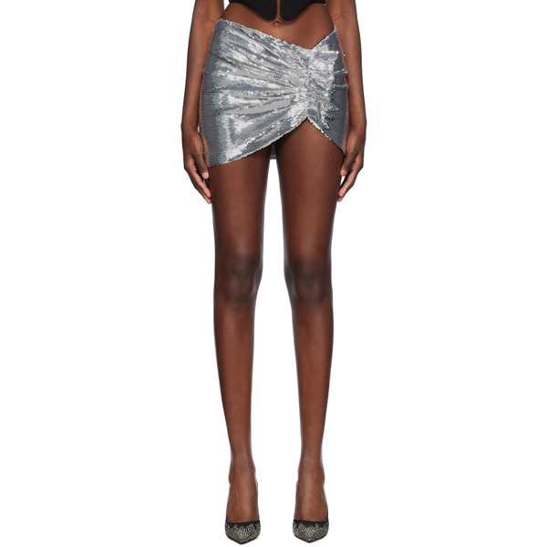  Mônot Silver Mia Draped Miniskirt 