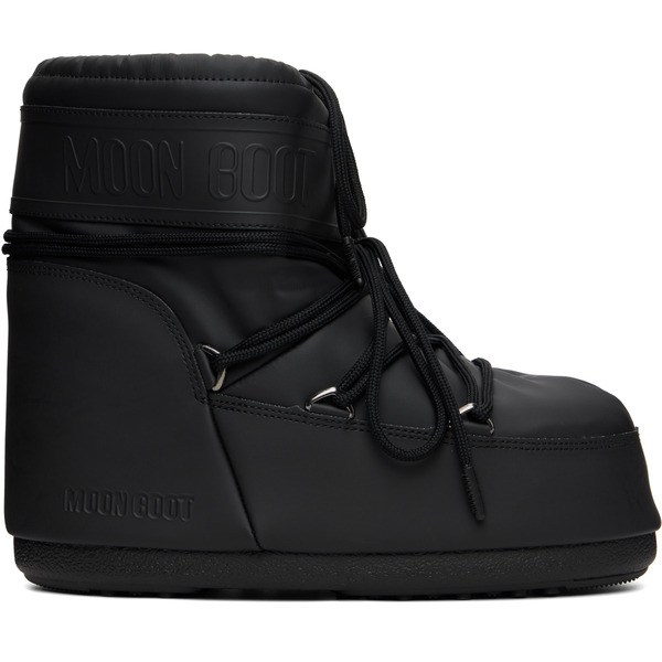  Moon Boot Black Icon Low Rubber Boots 