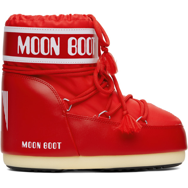  Moon Boot Red Icon Low Nylon Boots 