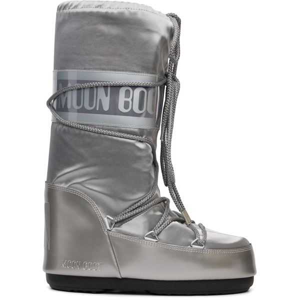  Moon Boot Silver Icon Glance Satin Boots 