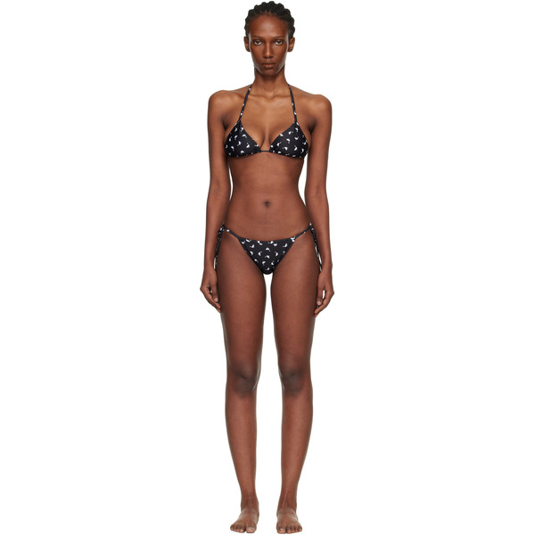  Moschino Black All Over Small Goose Print Bikini 