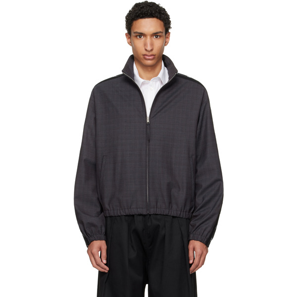  Moschino Gray Logo Tape Jacket 