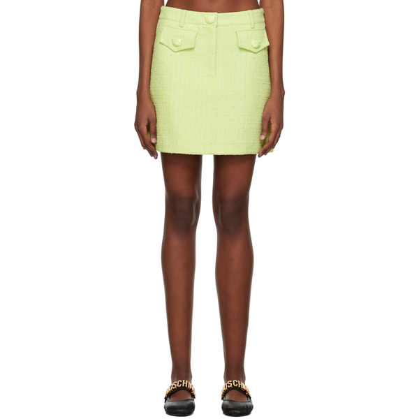  Moschino Green Teddy Buttons Miniskirt 