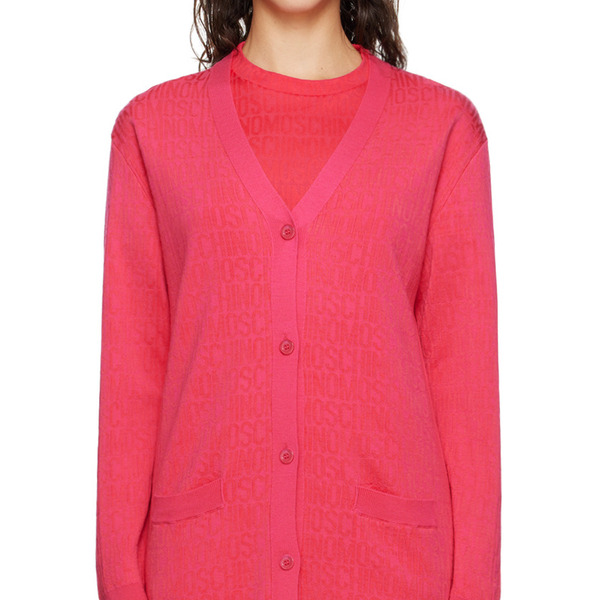  Moschino Pink Y-neck Cardigan 