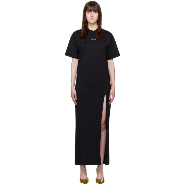  Msgm Black Oversized Maxi Dress 