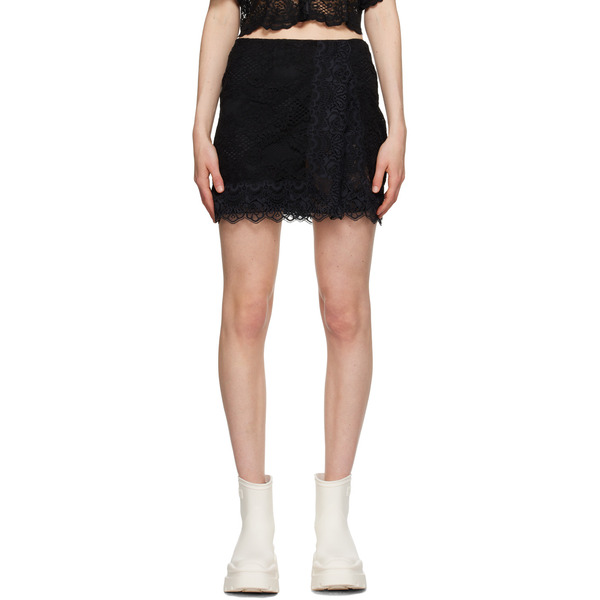  Msgm Black Scalloped Miniskirt 