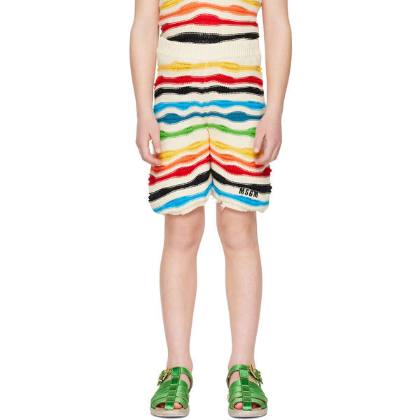  Msgm Kids Kids Multicolor Striped Shorts 
