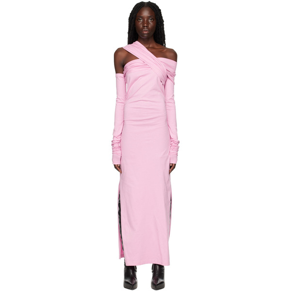  Msgm Pink Twist Midi Dress 