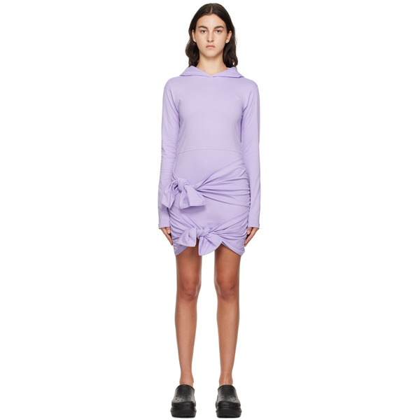  Msgm Purple Hooded Minidress 