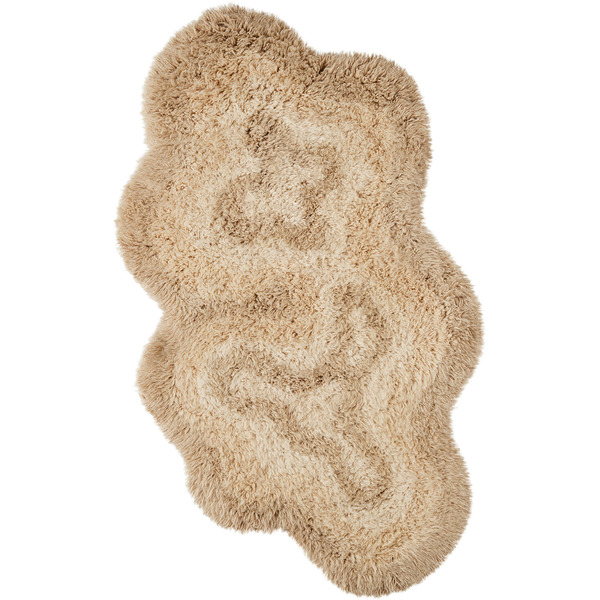 Mush Studios Beige Medium Bur Shag Rug 