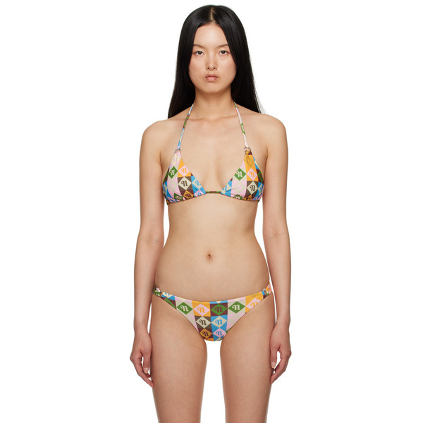  Nanushka Multicolor Zaida Bikini Top 